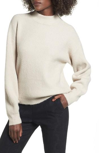 Women's Leith Cozy Ribbed Pullover, Size - Grey
