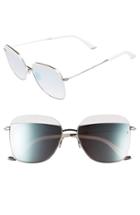 Women's Sunday Somewhere 'vito' 57mm Sunglasses - White/ Silver Metal/ Mirror