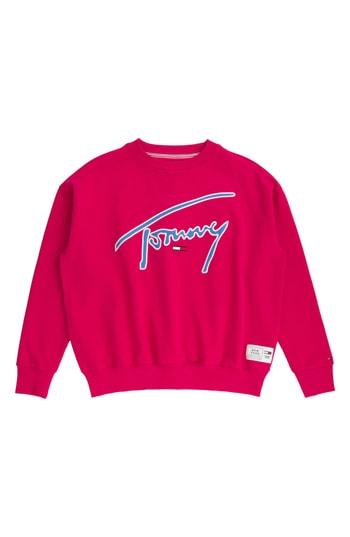 Women's Tommy Jeans Tjw Embroidered Logo Sweatshirt, Size - Red
