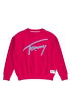 Women's Tommy Jeans Tjw Embroidered Logo Sweatshirt, Size - Red