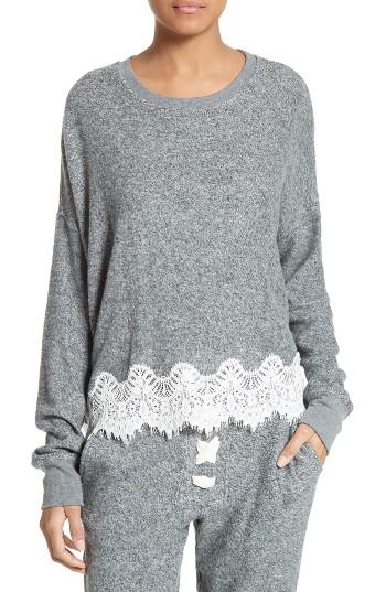 Women's The Kooples Lace Hem Sweatshirt
