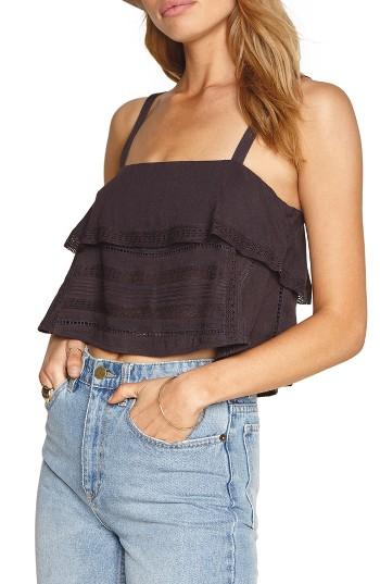 Women's Amuse Society Hayes Ruffle Crop Top - Black