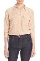 Women's Equipment 'slim Signature' Silk Shirt - Beige