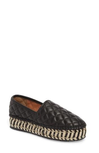 Women's Jslides Renata Quilted Slip-on Platform Flat M - Black