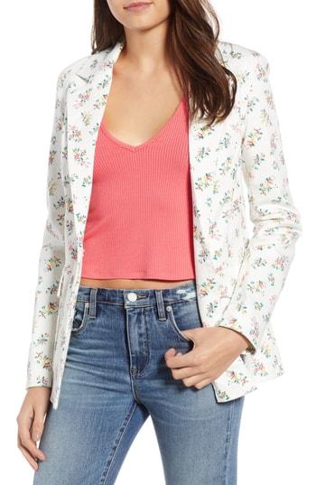 Women's Afrm Liv Floral Print Blazer - White