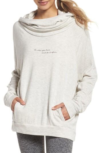Women's Good Hyouman Bailey Do What You Love Cowl Neck Hoodie - Ivory