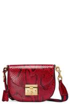 Gucci Medium Padlock - Genuine Python Shoulder Bag - Red