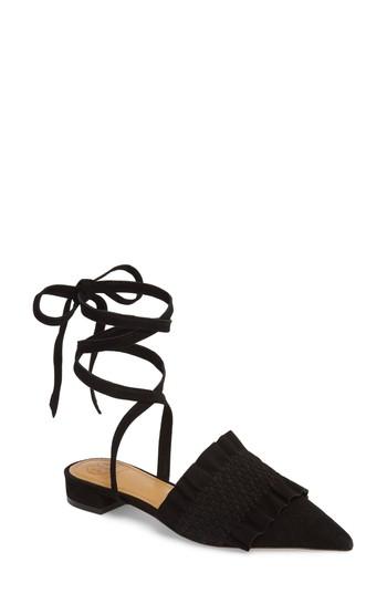 Women's Tory Burch Angelica Ankle Wrap Mule M - Black