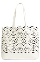 Chelsea28 Lily Scallop Faux Leather Tote - White