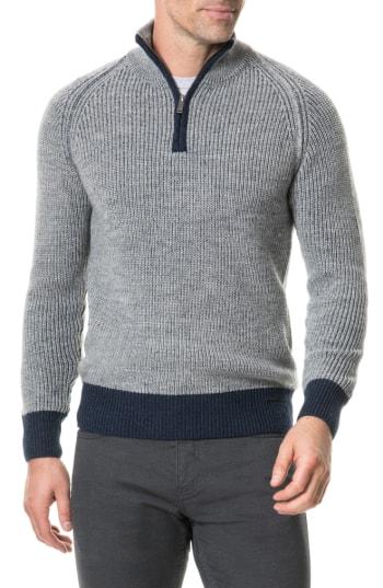 Men's Rodd & Gunn Mackinder Quarter Zip Merino Wool Sweater - Beige