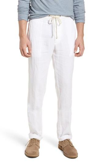 Men's James Perse Slim Fit Linen Utility Pants (xl) - White