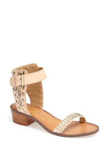 Chinese Laundry 'time Flies' Studded Leather Ankle Cuff Sandal Nut
