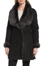Women's Hidesociety Mariah Genuine Toscana Shearling Wing Collar Coat - Black