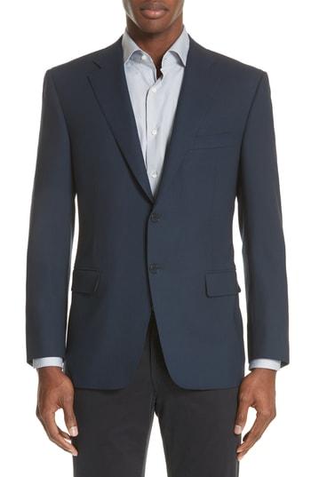 Men's Canali Classic Fit Wool Blazer Us / 54 Eu R - Blue