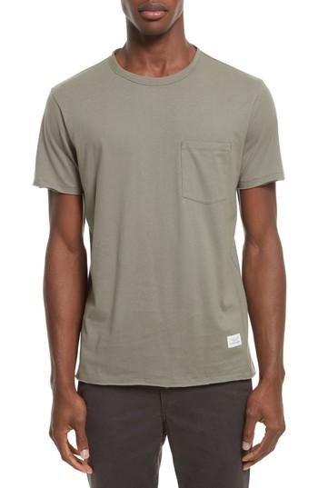 Men's Rag & Bone Raw Edge Pocket T-shirt, Size - Green