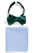 Men's The Tie Bar Spring Break Bow Tie & Pocket Square Set, Size - Green