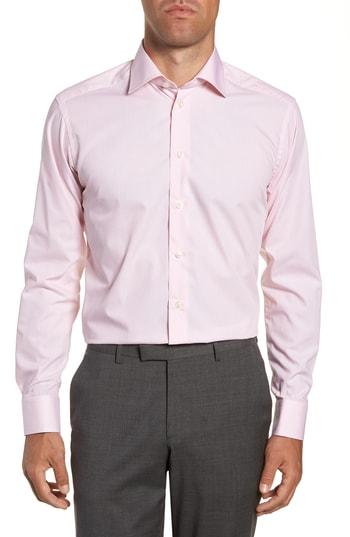 Men's Eton Slim Fit Stripe Dress Shirt - Pink