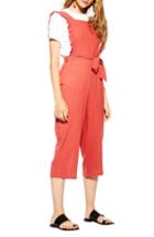 Women's Topshop Frill Crop Jumpsuit - Red