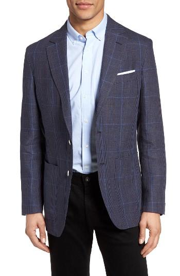 Men's Bugatchi Plaid Linen Sport Coat