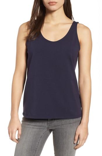 Women's Eileen Fisher Organic Cotton Stretch Jersey Tank, Size - Blue