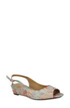 Women's J. Renee Alivia Slingback Wedge Sandal .5 B - Blue/green