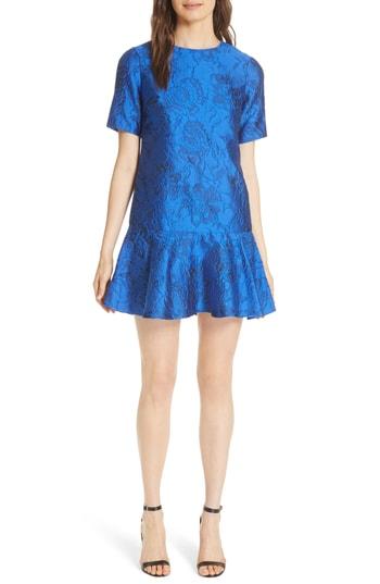 Women's Alice + Olivia Esther Ruffle Hem Mini Dress - Blue