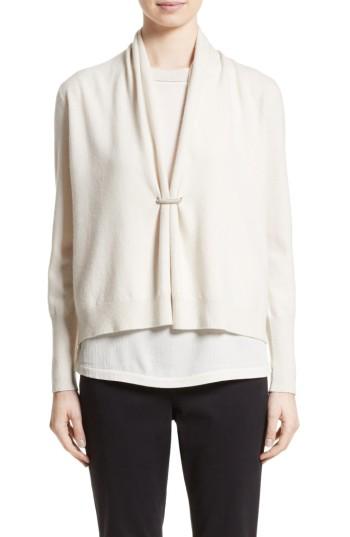 Women's Fabiana Filippi Wool, Silk & Cashmere Shawl Collar Cardigan Us / 42 It - White