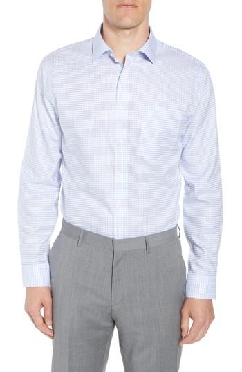 Men's Nordstrom Men's Shop Smartcare(tm) Trim Fit Check Sport Shirt 32/33 - Blue