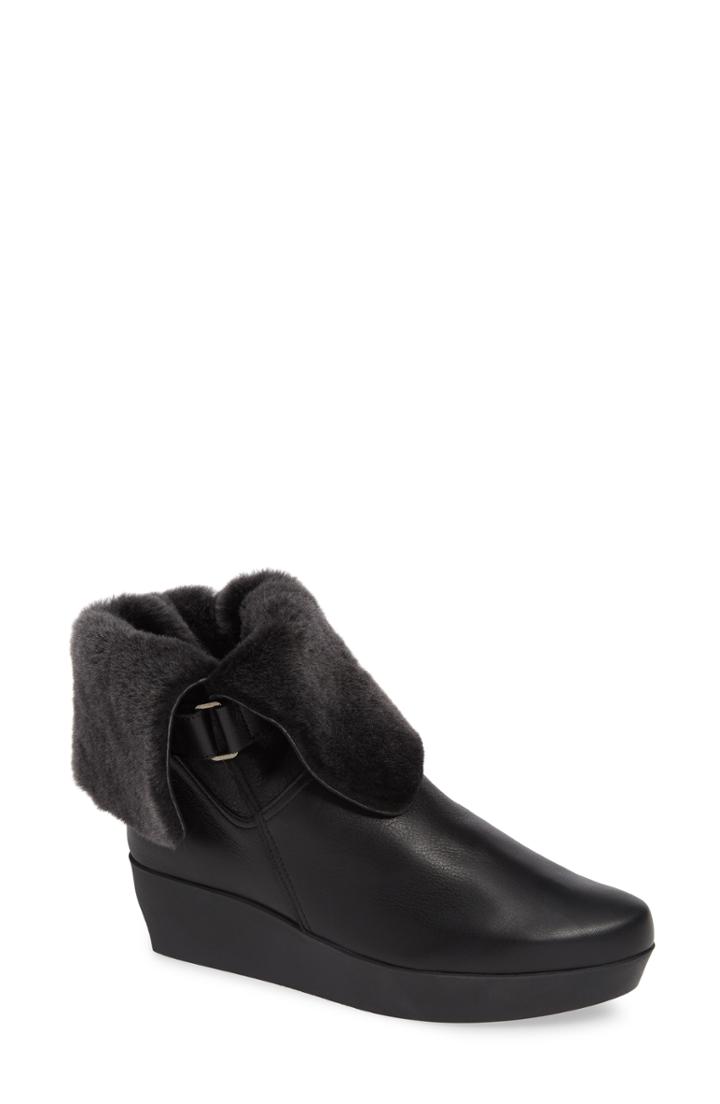 Women's Arche Fujosc Genuine Shearling Bootie Us / 40eu - Black