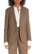Women's Polo Ralph Lauren Houndstooth Check Wool Blend Blazer - Brown