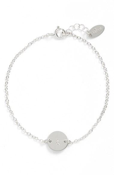 Women's Nashelle Sterling Silver Mini Initial Disc Bracelet