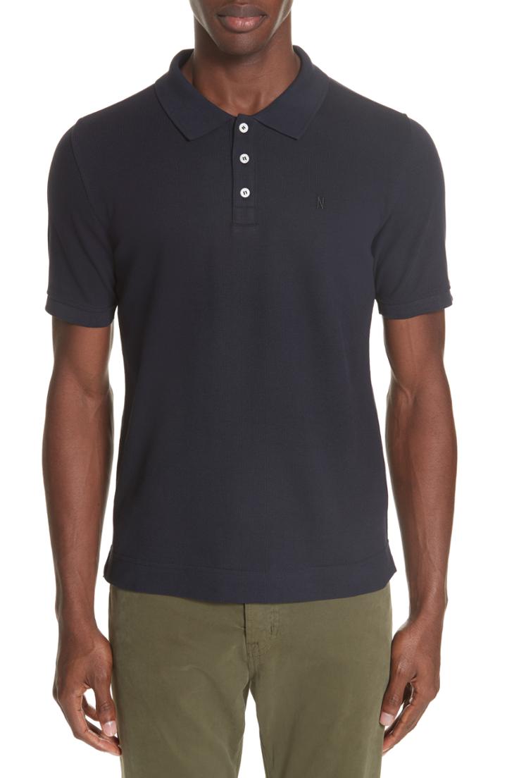 Men's Norse Projects Thaeis Pique Polo, Size - Blue