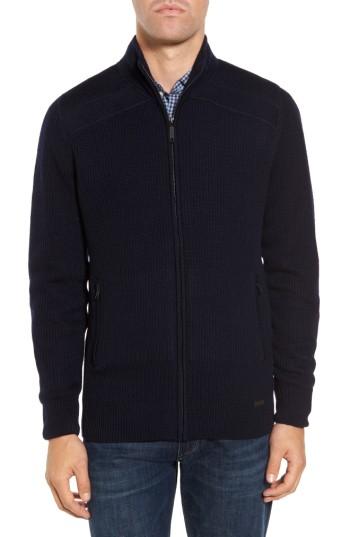 Men's Rodd & Gunn Ketu Bay Zip Front Merino Wool Sweater - Blue