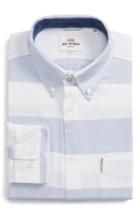 Men's Ben Sherman Dobby Gingham Stripes Shirt, Size - White