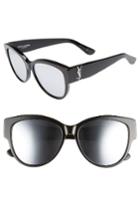 Women's Saint Laurent 55mm Cat Eye Sunglasses - Black