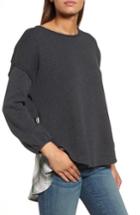 Women's Caslon Layered Look Sweatshirt, Size - Grey