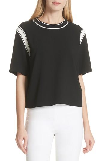 Women's Rag & Bone Mica Contrast Trim Crop Top - Black