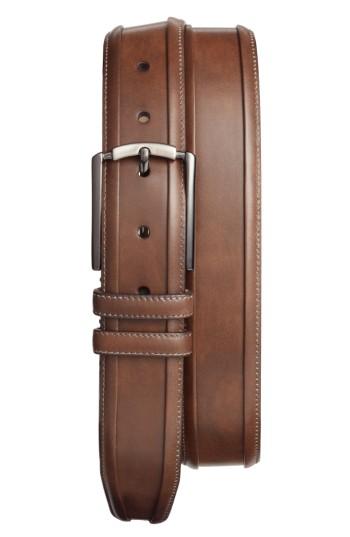 Men's Mezlan Tequila Leather Belt - Dark Brown
