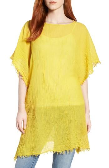 Women's Eileen Fisher Organic Cotton Poncho, Size - Yellow
