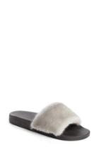 Women's Givenchy Genuine Mink Fur Slide Sandal Eu - Grey