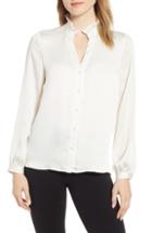 Women's Vince Camuto Ruffle Neck Button Front Top - Ivory