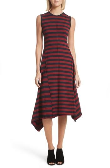 Women's Grey Jason Wu Stripe Handkerchief Hem Dress