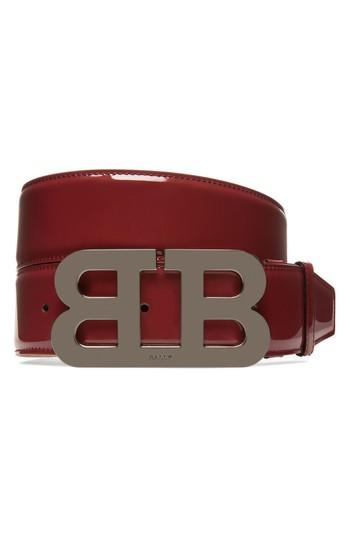 Men's Bally Mirror Buckle Leather Belt