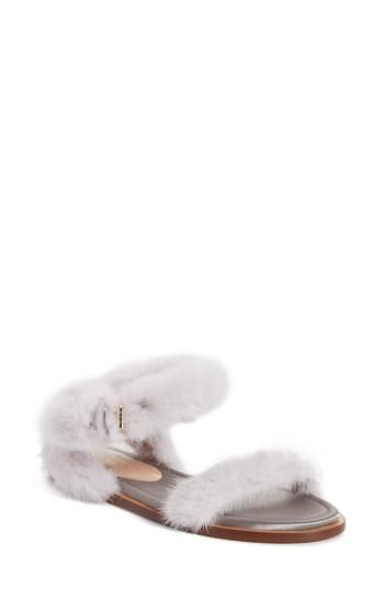 Women's Valentino Genuine Mink Fur Sandal Us / 36eu - Grey