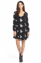 Women's Free People 'emma's' Embroidered Swing Dress - Black