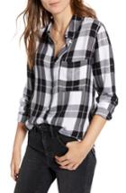 Women's Treasure & Bond Classic Plaid Shirt, Size - Black