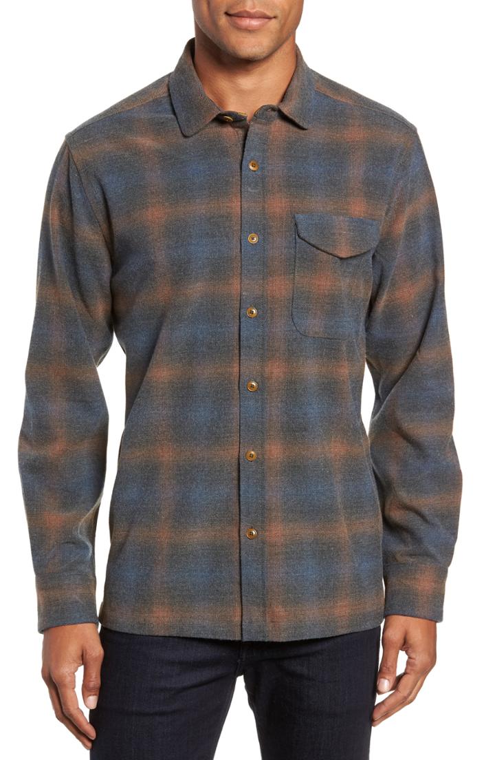 Men's Jeremiah Washburn Regular Fit Plaid Stretch Brushed Flannel Shirt, Size - Blue