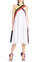 Women's Msgm Multicolor Eyelet Midi Dress Us / 40 It - White