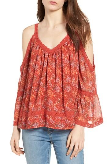 Women's Rebecca Minkoff Deneuve Cold Shoulder Top, Size - Red