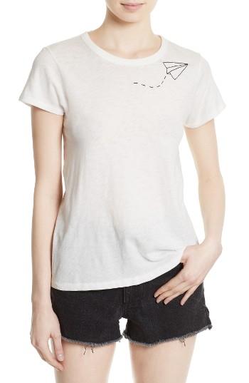 Women's Rag & Bone/jean Embroidered Slim Cotton Tee